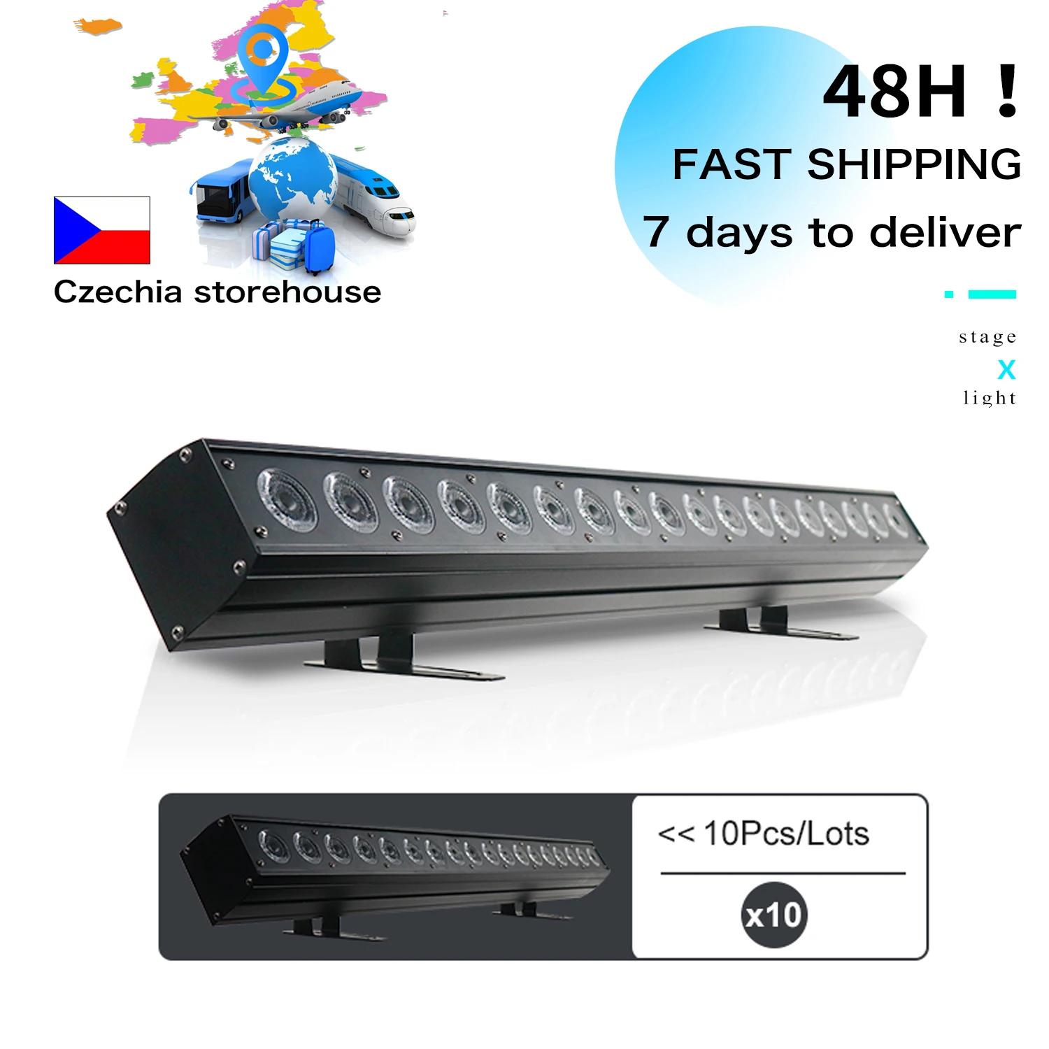 18X18W Rgbwa + Uv 6 E 1 Indoor Led Wall Washer Dmx Control Line Stage Light Dj Disco Equipment Indoor Horse Racing Light