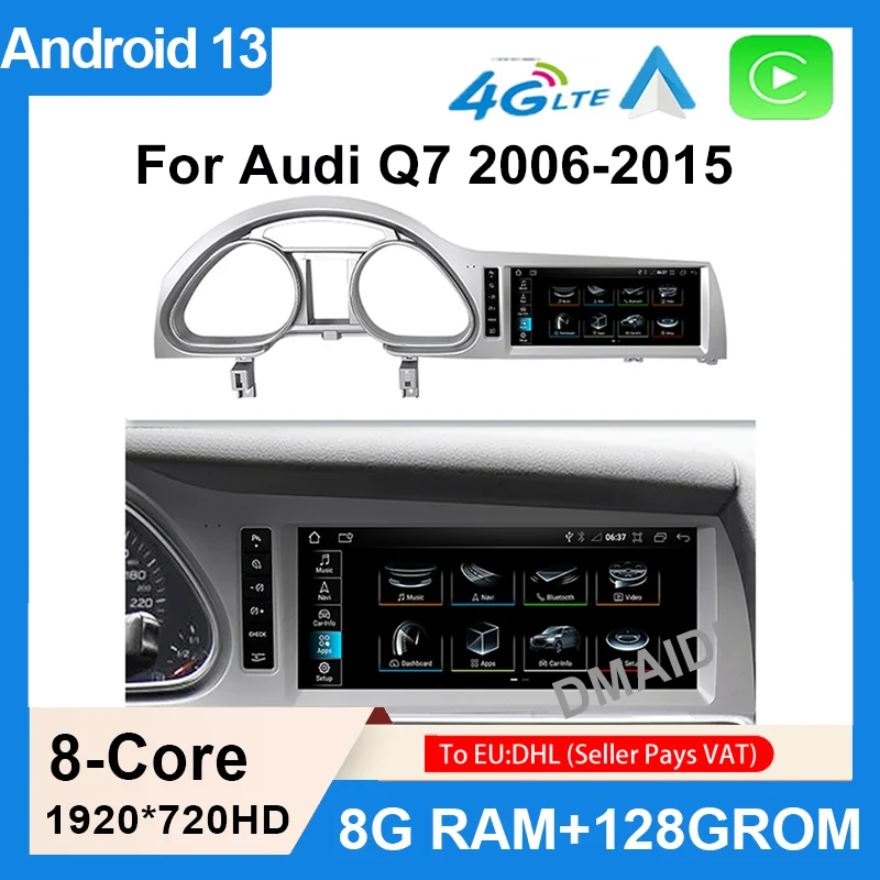 10.25 "8 Core Android13 Per Audi Q7 2006-2015 Autoradio Lettore Multimediale Navigazione Gps Prezzo Di Fabbrica Stereo Video Carplay Wifi