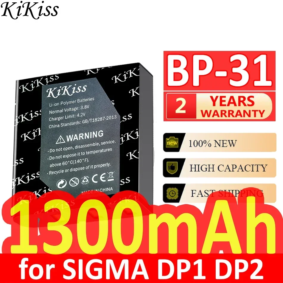 1300Mah Kikiss Potente Batteria Bp-31 Bp31 Per Sigma Dp1 Dp1S Dp1X Dp2 Dp2S Dp2X Fotocamera