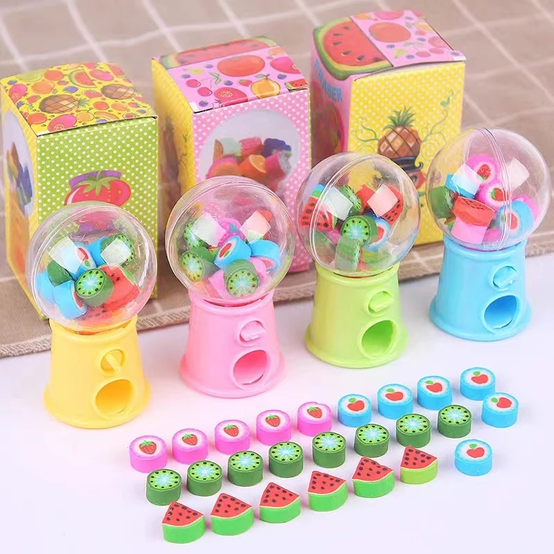 Creativo Twister Fruit Cartoon Eraser Set Cute Mini Student Eraser Prize Gift