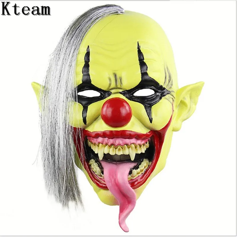 2018 Joker Clown Costume Mask Creepy Evil Spaventoso Halloween Clown Mask Pennywise Clown Mask Spaventoso Evil Jester Clown Full Face