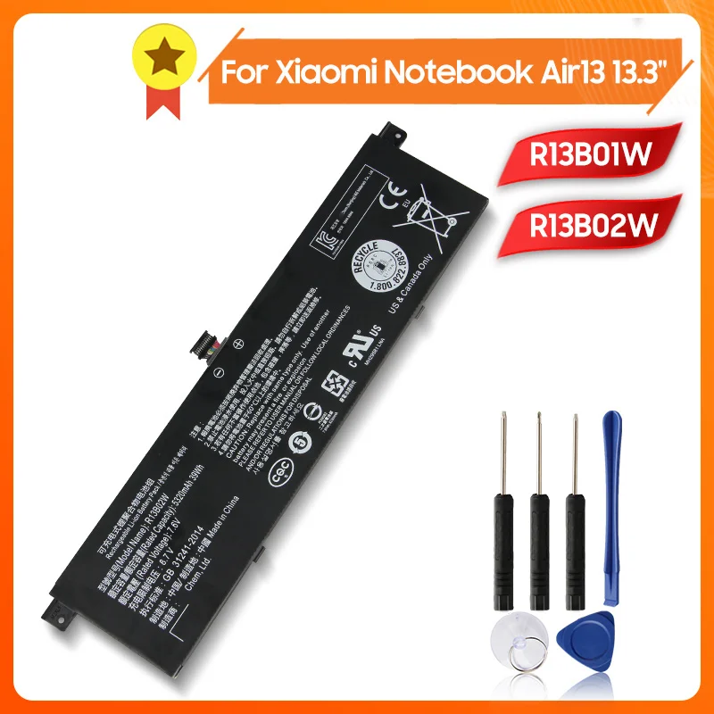 Batteria Per Laptop R13B02W R13B01W Per Xiaomi Mi Notebook Air 13 13.3 161301-01 5320Mah Nuova Batteria Per Notebook + Strumento