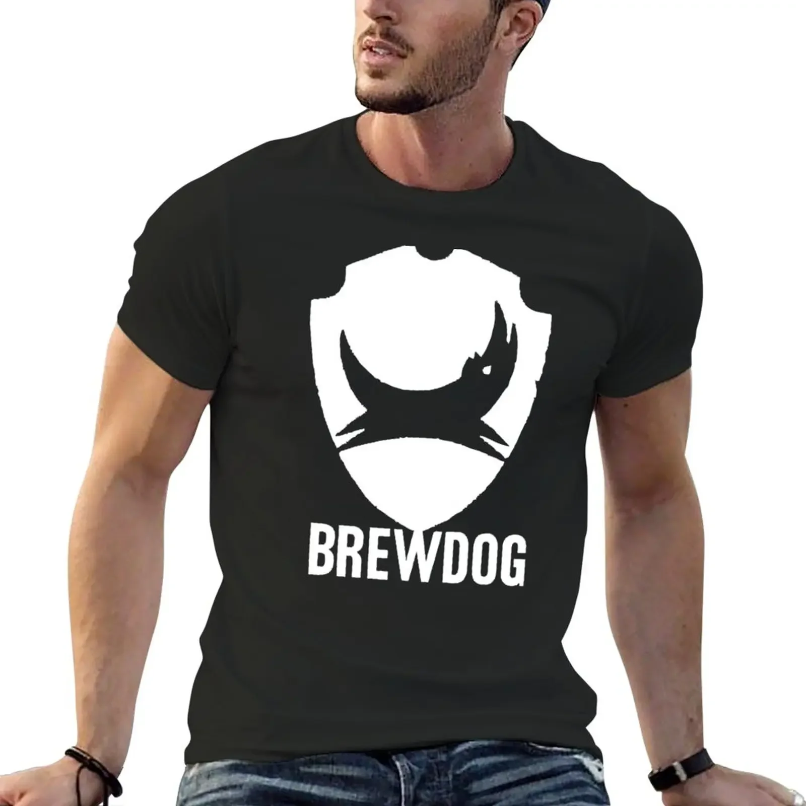 Brewdog Logo T-Shirt Oversize Ragazzi Bianchi New Edition Plain T-Shirt Uomo