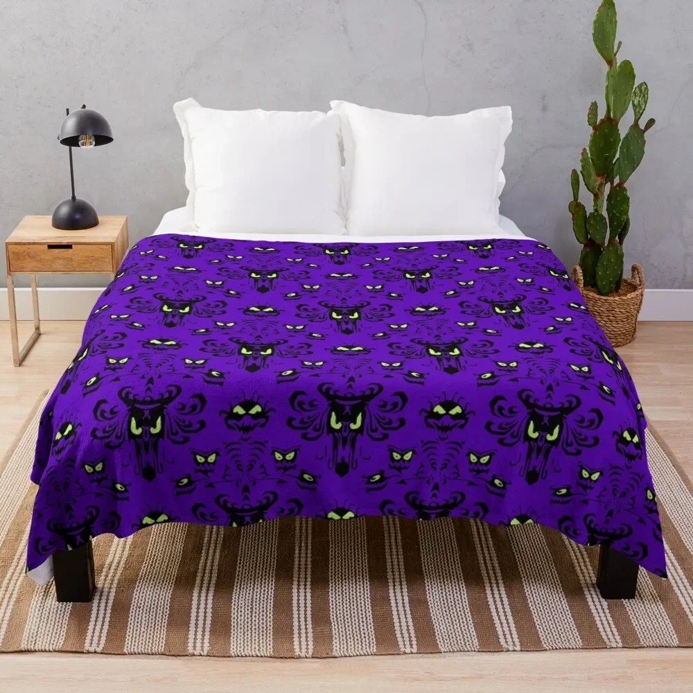 Happy Haunted Wallpaper Coperta Da Tiro Coperte Da Letto Invernali Coperta Vintage Coperta Carina Sottile