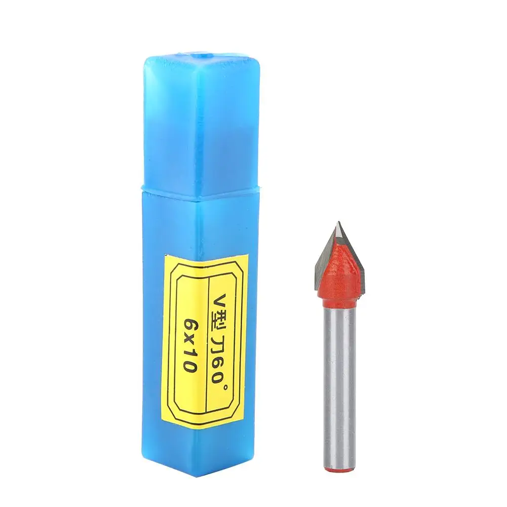 1 Pz 6Mm Gambo V Scanalatura Router Bit 60 °/90 °/120 ° Cnc Incisione Fresa In Acciaio Al Tungsteno Doppio Bordo