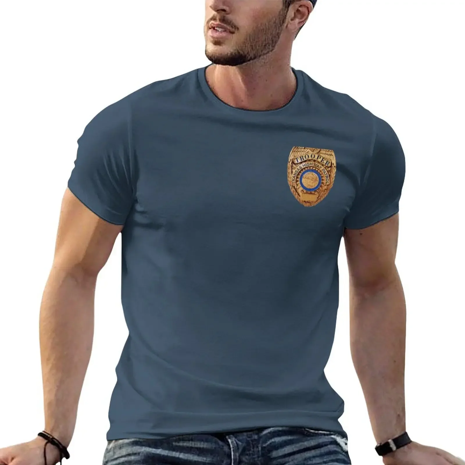 Kansas Highway Patrol T-Shirt Summer Top Sweat T-Shirt Uomo