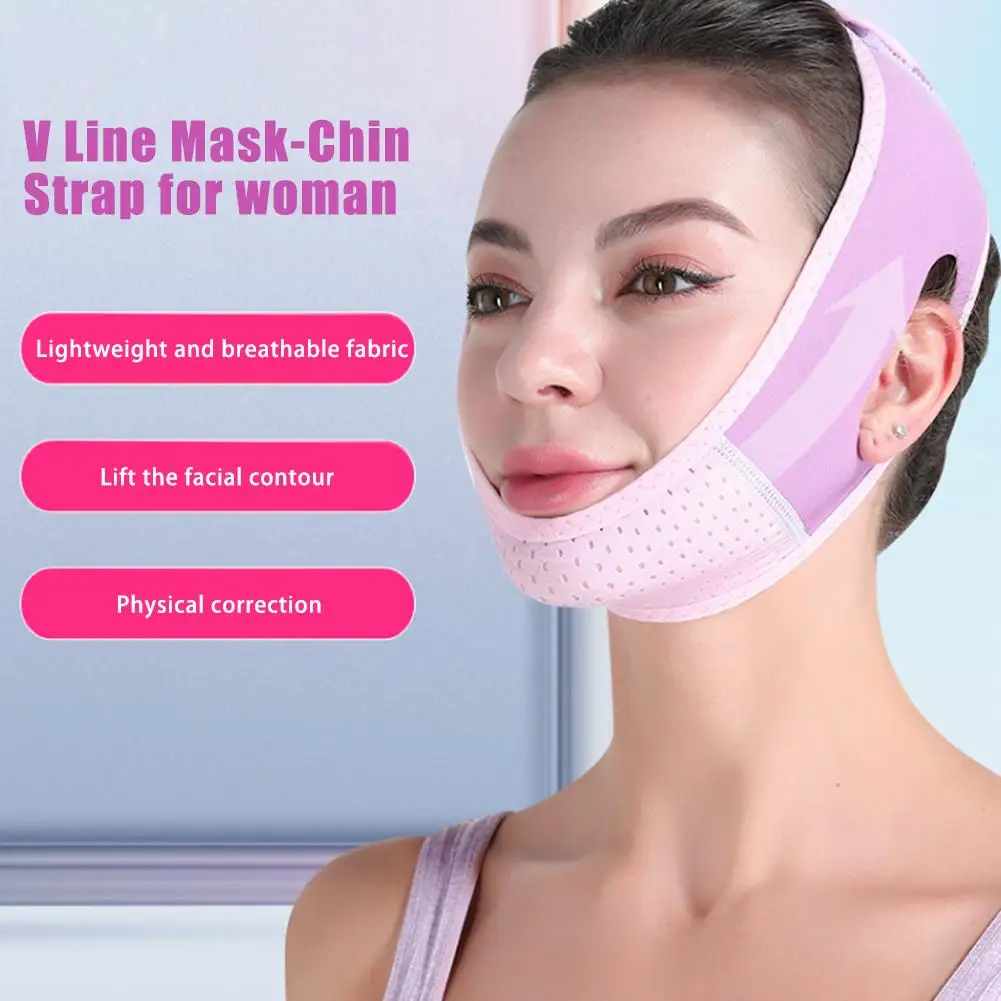 Reusable V Line Lifting Riduttore Per Cinghia Dimagrante Fac V - Chin Face Shaped Double Belt Lifting Chin Up - Slim L8C0