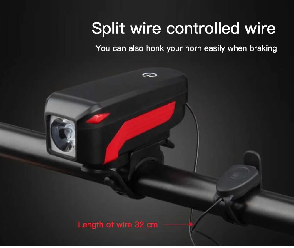 2000Mah Smart Induction Front Light Set Usb Ricaricabile 350 Lumen Led Bike Light Con Clacson Bike Lamp Torcia Da Ciclismo