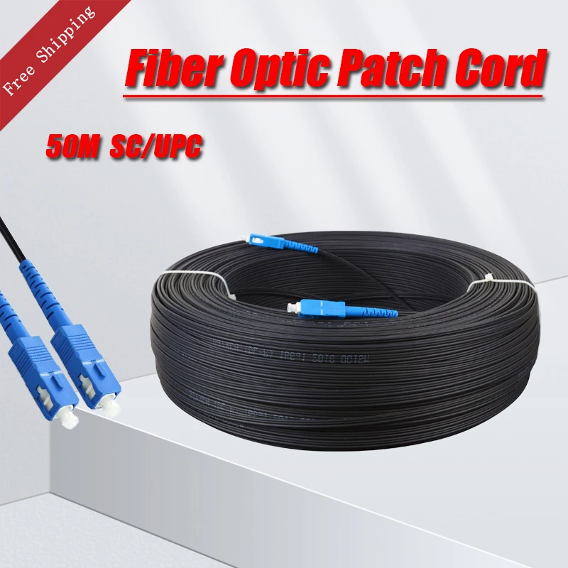 50M Outdoor Drop Cable Sc Upc Simplex Ftth Drop Patch Cable Singlemode Fiber Optic Patch Cord Ftth Fiber Optic Jumper Cable