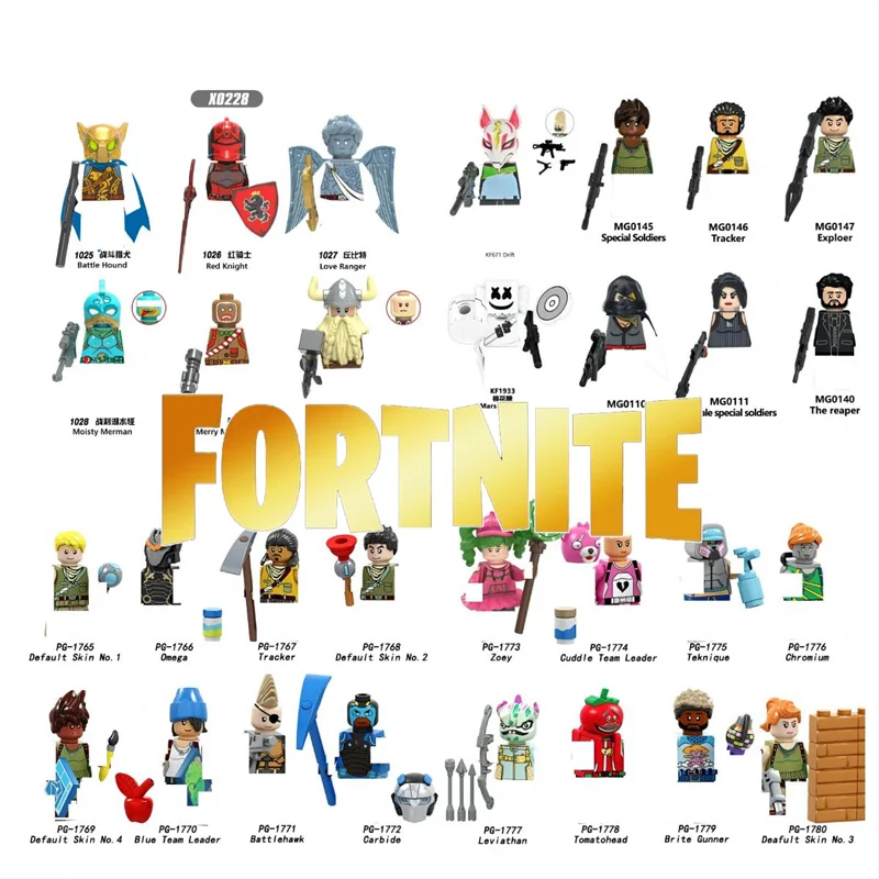 24 Pezzi Set Fortnite Minifigures Battle Royale Blocks Figure Doll Action Model Toys Victory Game Collection Regalo Di Compleanno Per Ragazzo