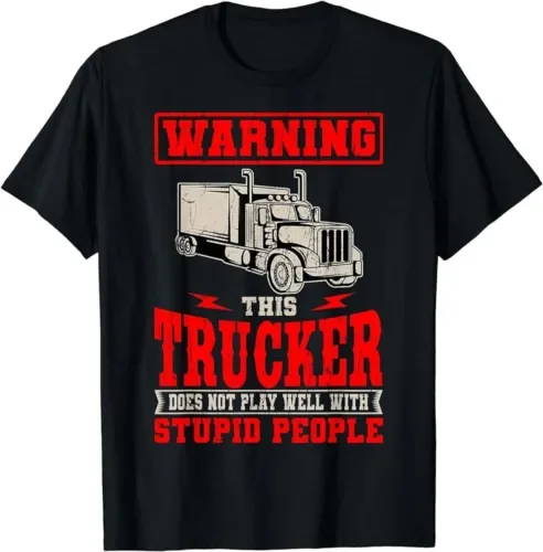 Camion Driver Trucker Teamster Lgv Truckie Veicolo Guida T Shirt Maniche Lunghe O Corte