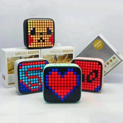 Mini Pixel Sound Subwoofer Altoparlante Bluetooth Tweeter Square Led Creative Bluetooth Speaker Wireless Lovely Color Lamp Nuovo Regalo
