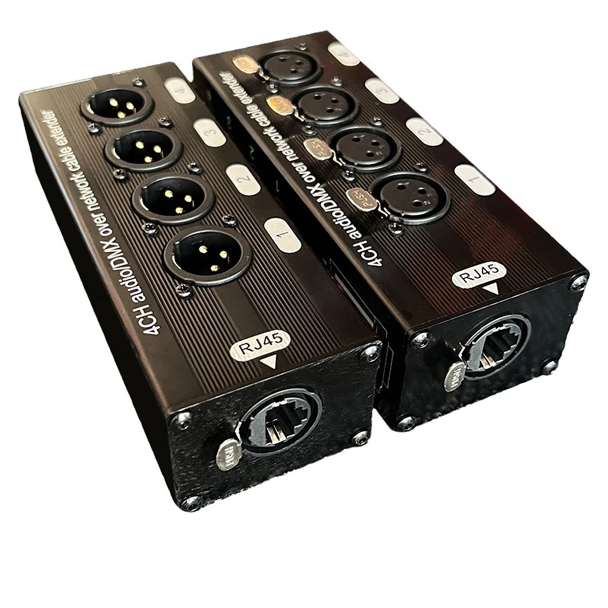 1Pc 4-Channel 3-Pin Xlr Audio E Dmx Over Network Cable Extender, Dmx512 Network Signal Extender, Femmina