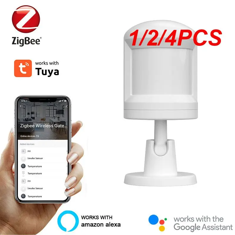 1/2/4Pcs Tuya Pir Sensor Smart Human Motion Movement Rilevatore A Infrarossi Wireless Smart Life Security Alarm Tramite La Casa