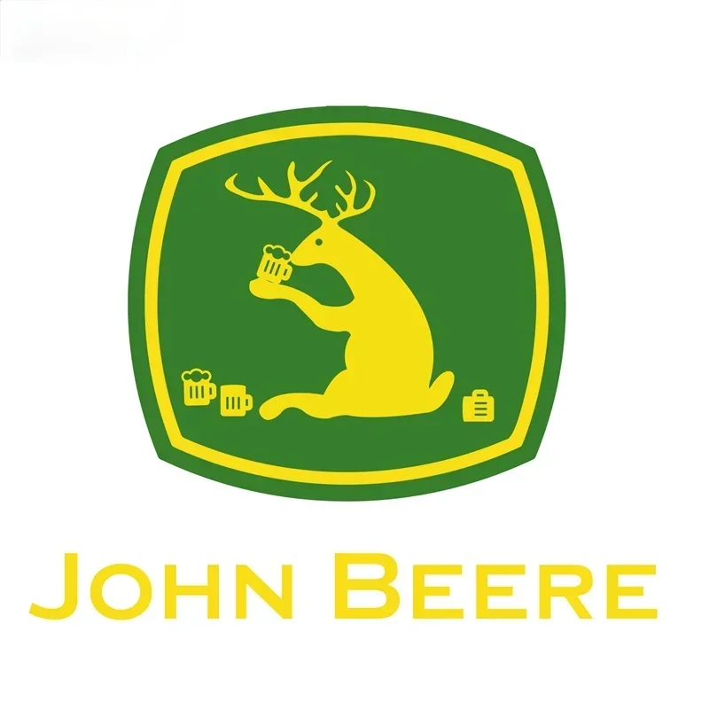 Adesivi Per Auto Divertenti John Beere, Cervi Che Bevono Birra Personalità Auto Moto Decalcomania In Vinile Copertura Graffi, 15Cm * 15Cm
