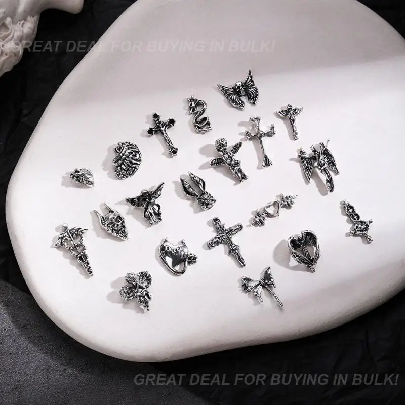 Gioielli In Metallo Retrò Accessori Per Manicure La Nuova Serie Dark Skull Nail Art Accessori Salute E Bellezza Nail Art 3D Angel