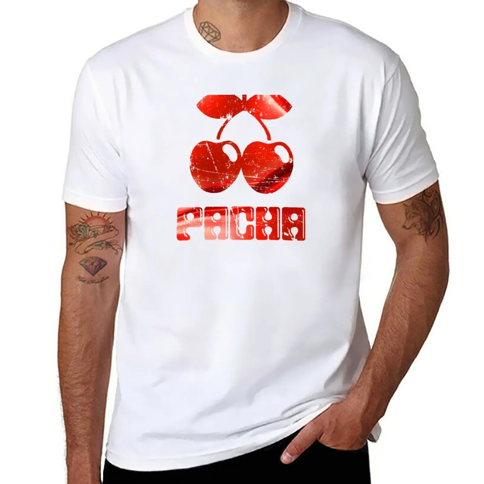 New Pacha Club Ibiza: Modello Red Vintage Club Legend By La French Touch T-Shirt Magliette Grafiche Top Magliette Semplici Da Uomo