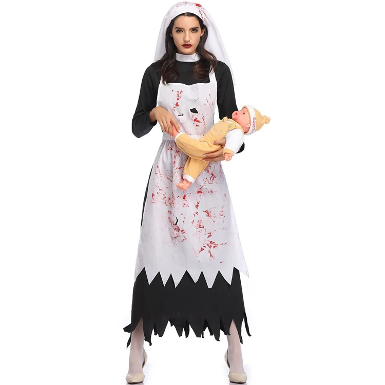 Halloween Party Carnival Horror Friator Ghost Nun Devil Nun Role Play Costumes