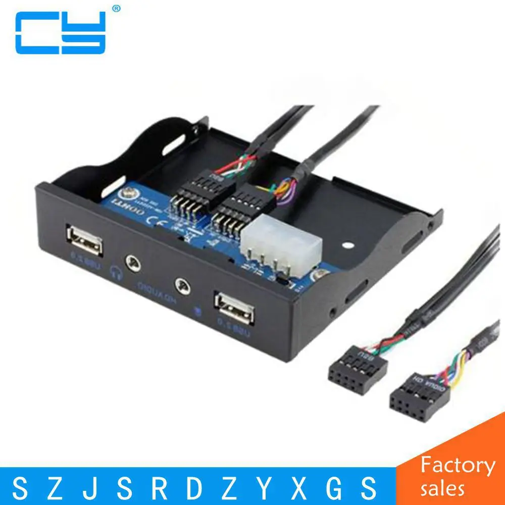 2X Usb 2.0 Scheda Madre Floppy Disk Bay Front Panel Staffa Hub 60 Cm Cavo