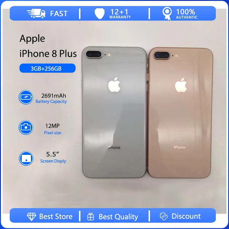 Apple Iphone 8 Plus 4G Telefono Cellulare Con Impronte Digitali Originale Usato Sbloccato 5.5 "64/256Gb Rom Hexa-Core Ios 12Mp Smartphone Con Fotocame