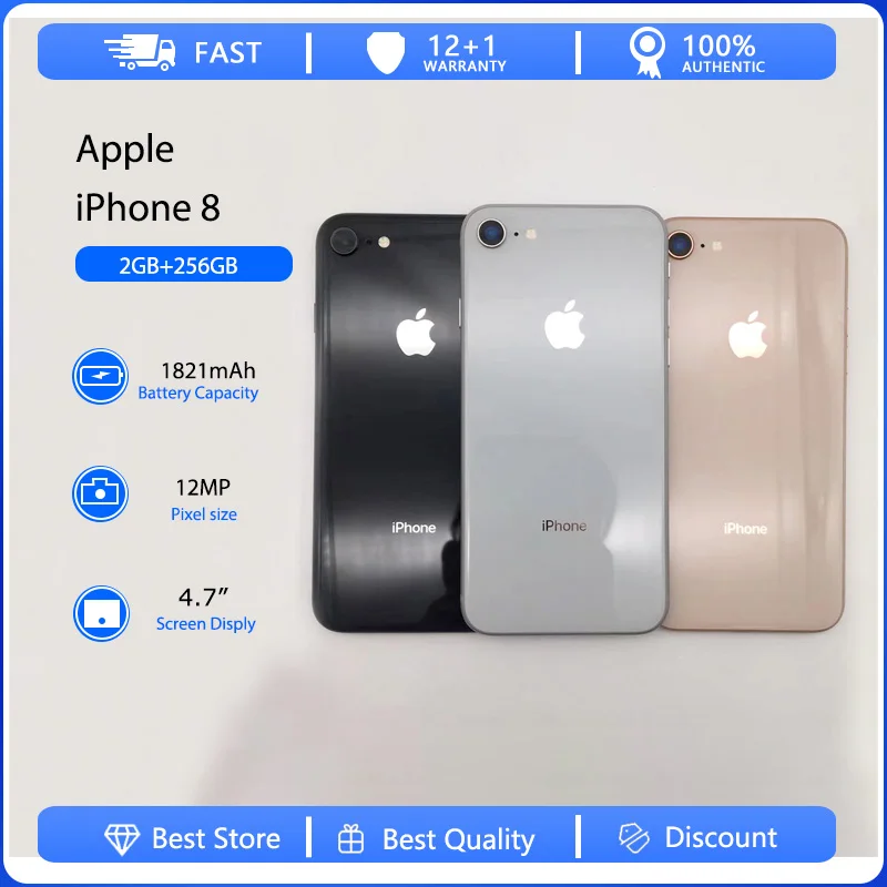 Apple Iphone 8 Fingerprint Cellulare Originale Usato Sbloccato 4G 4.7 "64/256Gb Rom Hexa-Core Ios 12Mp Smartphone