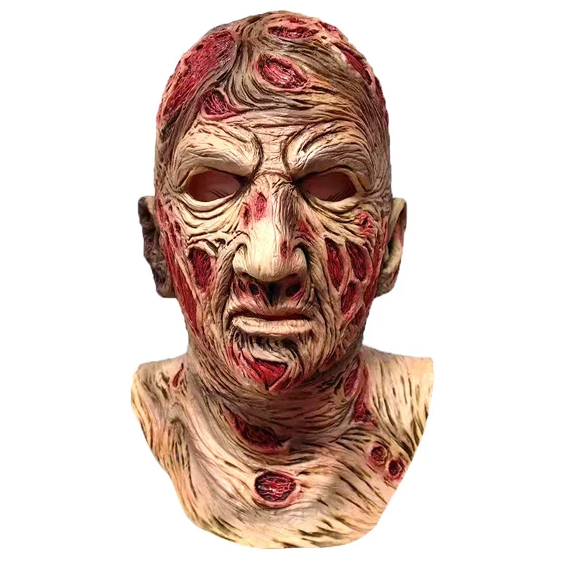 Horror Spaventoso Evil Devil Freddy Krueger Mask Monster Latex Spaventoso Halloween Movie Cos Party Mask Halloween Adulto Taglia Unica
