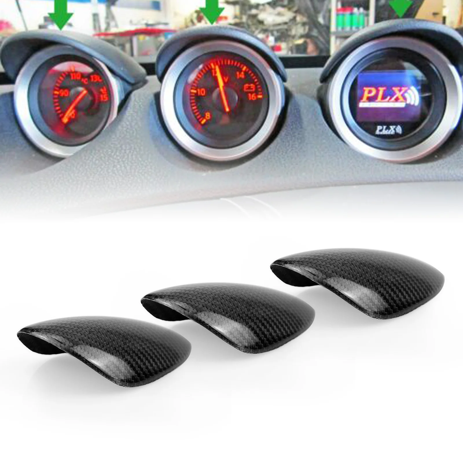 Cruscotto Gauge Pod Cover Trim Per Nissan 370Z Z34 2 Porte Coupe 2009-2020 Car Front Center Console In Fibra Di Carbonio Dash Caps Shell