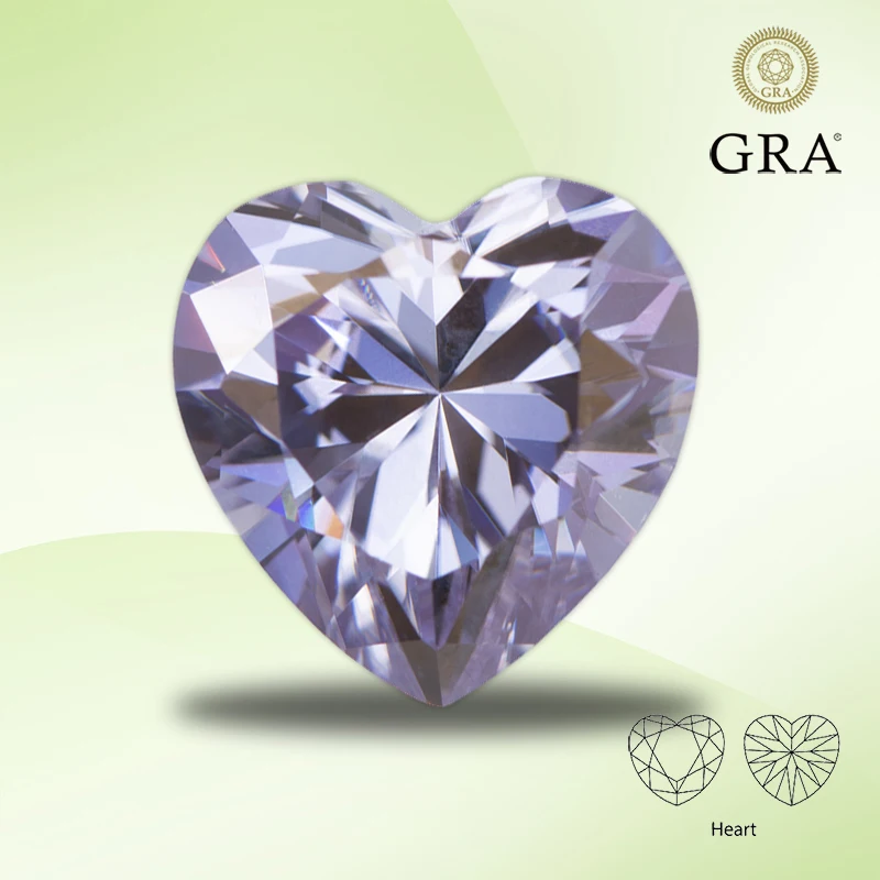 Pietra Moissanite Colore Viola Chiaro Pietra Preziosa Tagliata A Cuore Diamante Coltivato In Laboratorio Per Ciondoli Creazione Di Gioielli Da Donna C