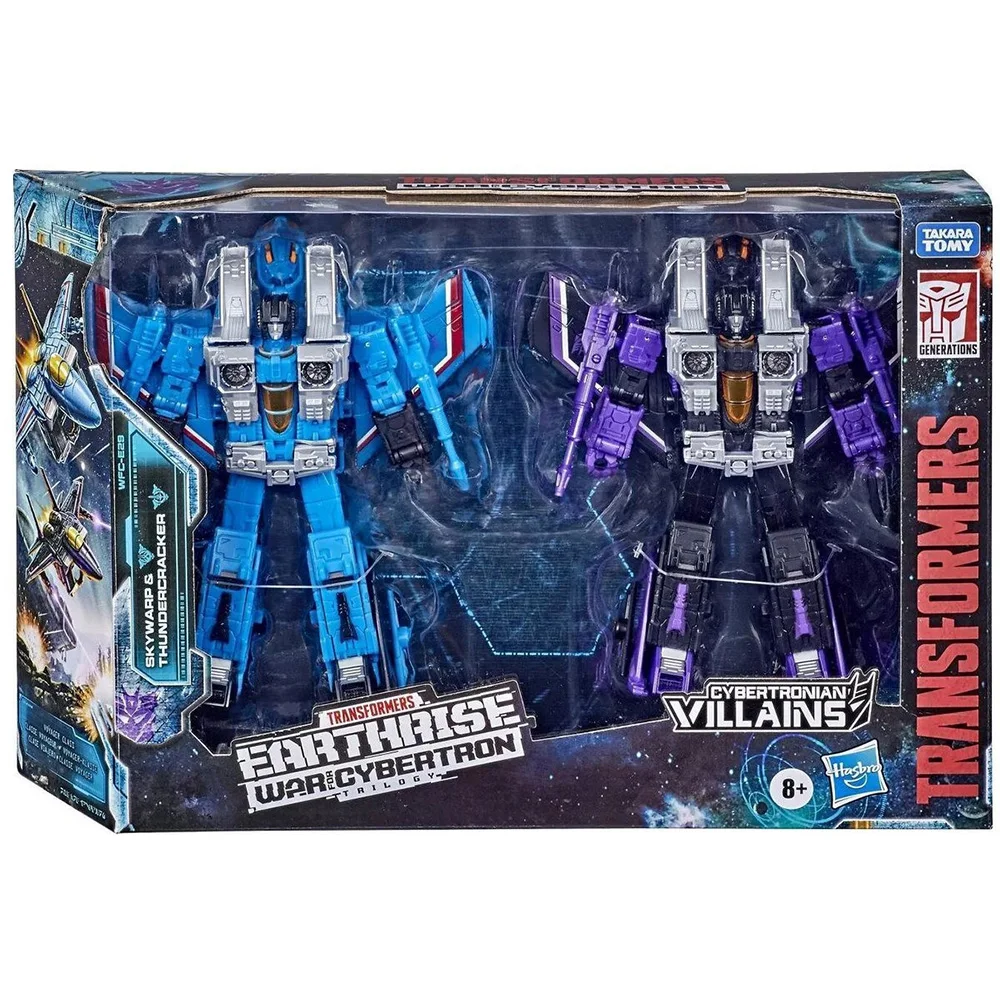 In Magazzino Transformers War For Cybertron Earthrise Skywarp E Thundercracker Set Da 2 Pezzi 18Cm Voyager Class Action Figure Model Toy