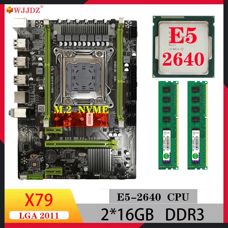Kit Xeon X79 Pro Xeon E5 2640 Scheda Madre Combo 32Gb Intel Xeon E5 2640 Kit Schede Madri Ddr3 E Processore Ram Set M.2 Nvme Lga 2011 Per Pc