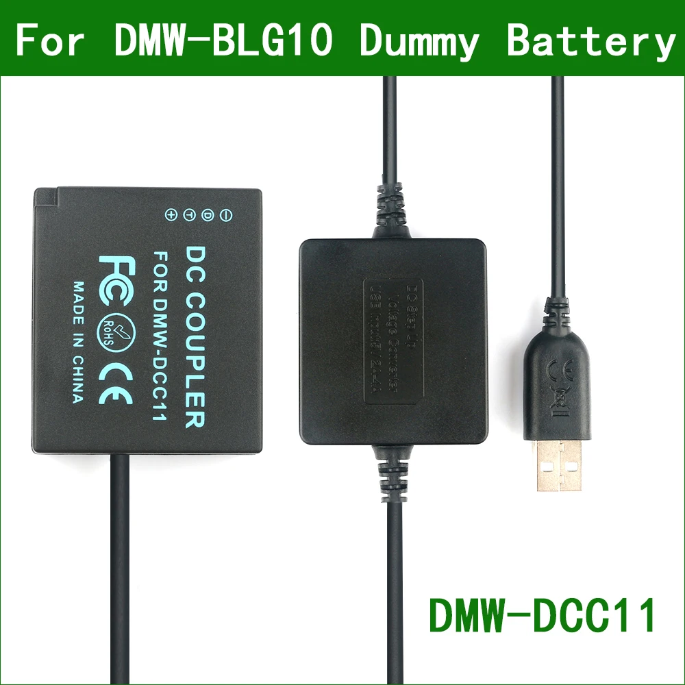 5V Usb A Dmw-Blg10 Ble9 Batteria Fittizia Dmw-Dcc11 Cavo Usb Power Bank Per Panasonic Dmc-Tz101 Dmc-Tz80 Dmc-Tz81 Dmc-Tz85 Dc-Zs70