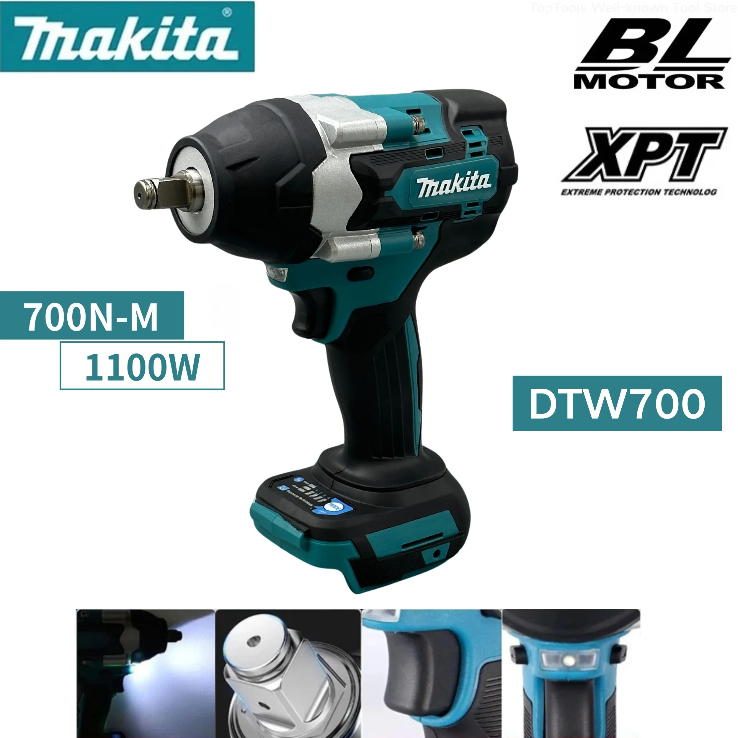 2024 Makita Dtw700 1800 N. M Torque Brushless Avvitatore Elettrico A Batteria 1/2 In Batteria Agli Ioni Di Litio Per Batteria Makita 18V