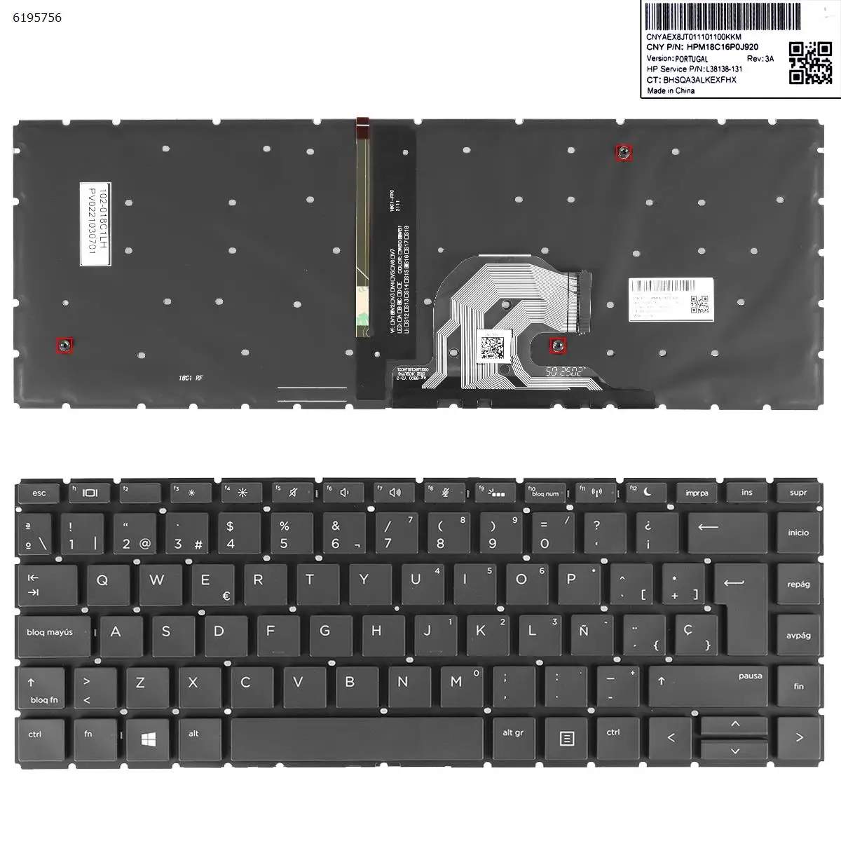 Tastiera Per Laptop Sp Per Hp Probook 440 G6 445 G6 440 G7 445 G7 Retroilluminata Nera