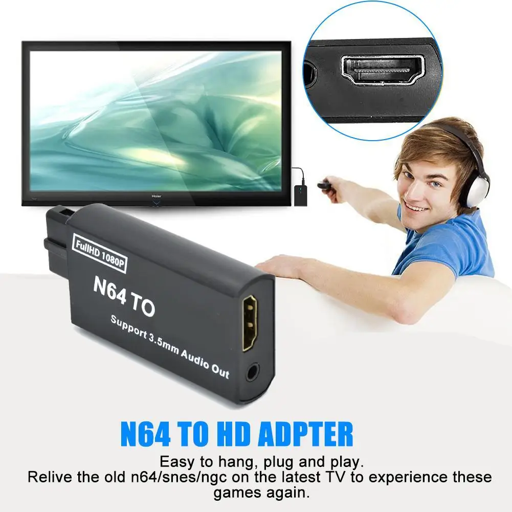 Spina Adattatore Convertitore Da N64 A Hdmi Cavo Hd Adattatore Compatibile Hdmi Per Nintendo Per N64/Snes/Ngc Modalità Di Visualizzazione Accessori