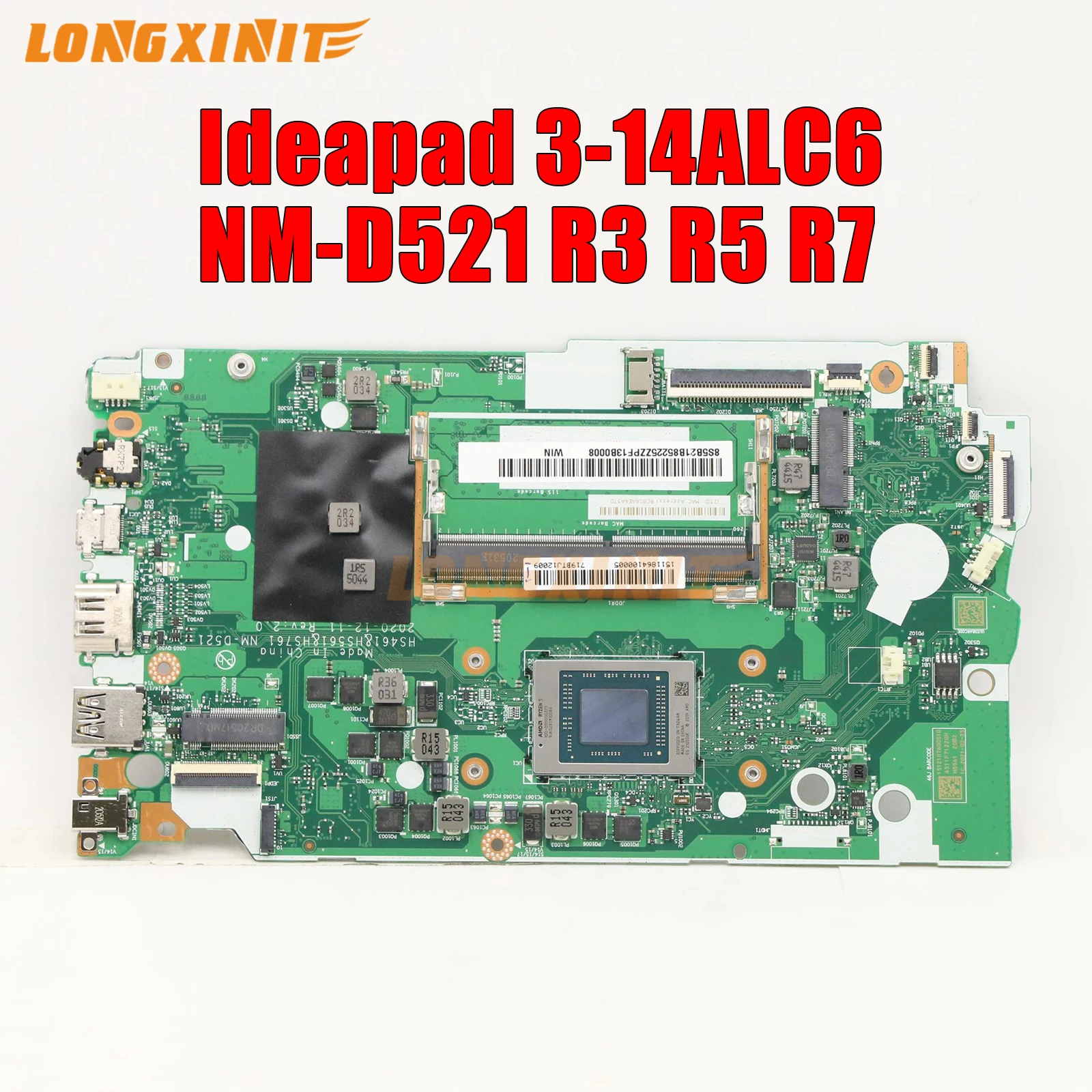 Nm-D521 Nmd521.Per Scheda Madre Del Computer Portatile Lenovo Ideapad 3-14Alc6. Con R3 R5 R7 Amd Cpu.4G/8G Ram.100 % Test Work