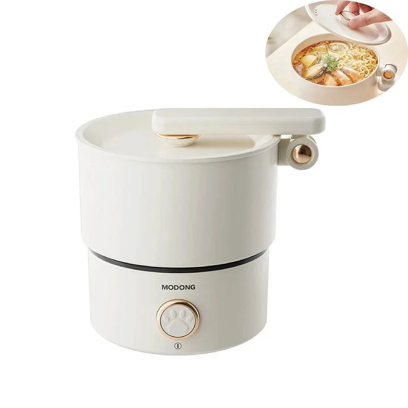 110V/220V Fold Electric Cook Pot Multicooker Fried Pan Cook Noodle Pot Antiaderente Mini Padella Elettrica Da Viaggio Bollitore Elettrico 2L
