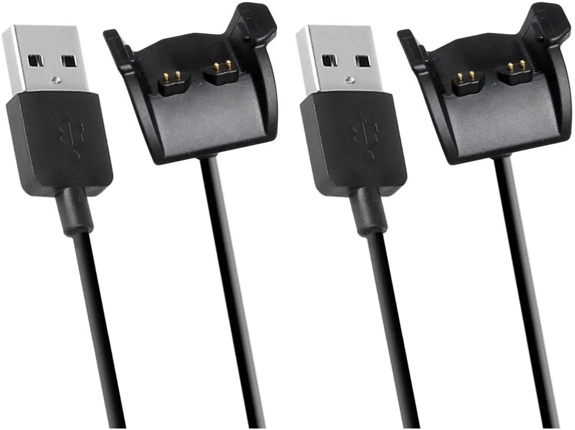 Nuolianxin Charging Cable For Garmin Vivosmart Hr/Vivosmart Hr+ (Black - 2Pcs)