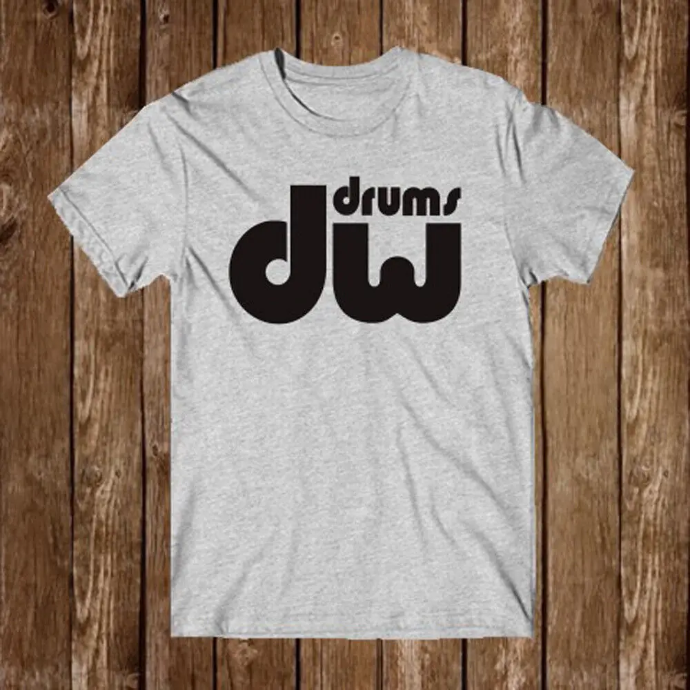 Dw Drums Logo Maglietta Grigia Da Uomo Taglia S 5Xl Maniche Lunghe O Corte