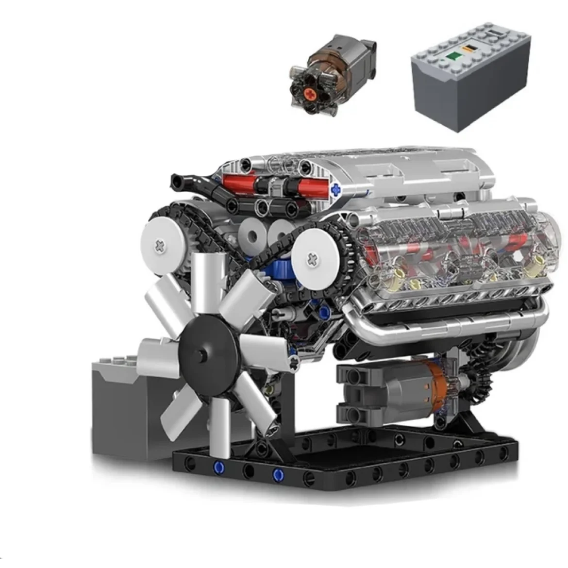 Mold King 10088 Technik Electric Driven No.V8 Engine Model Building Blocks Set Giocattolo Educativo Creativo