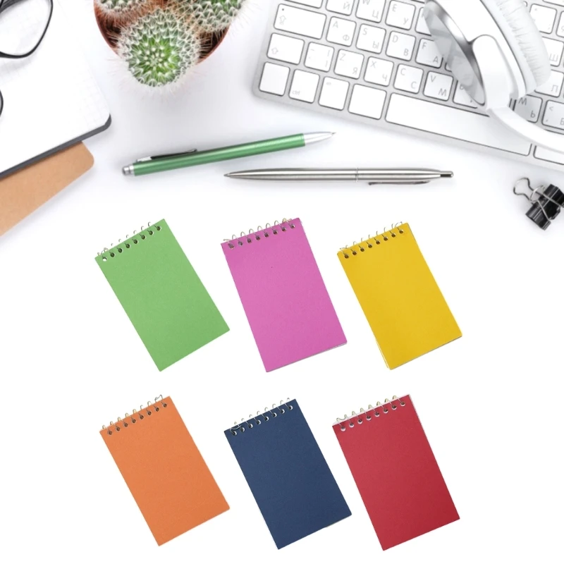 6 Quaderni Con Rilegatura A Spirale, Quaderni Cancelleria, Quaderni Tascabili In Filo Metallico Per L'Home Office
