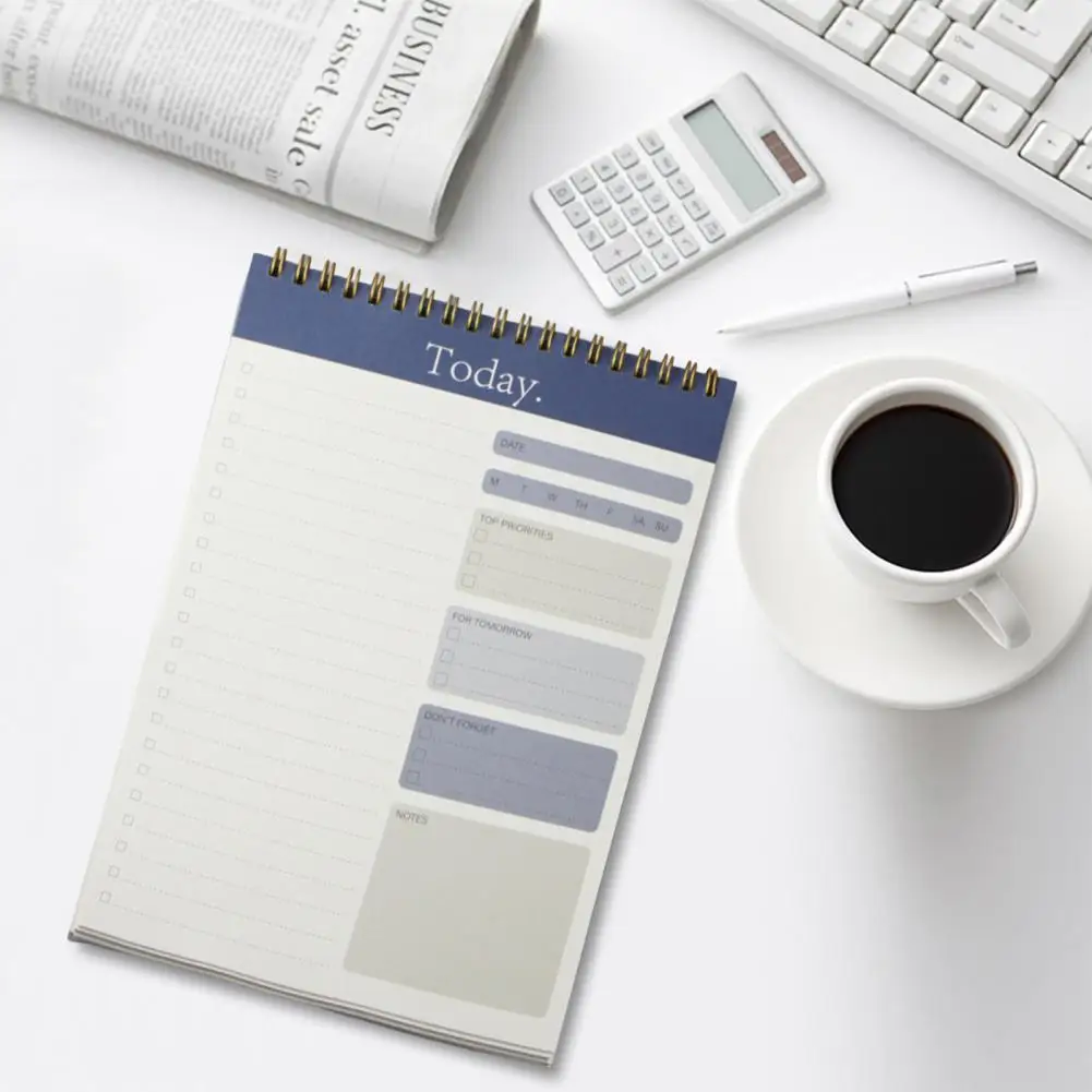 Planner Notebook Spiral Top Notepad Non Datato Daily Task Planner 2023 Quaderni Agende Planner Diary School Office