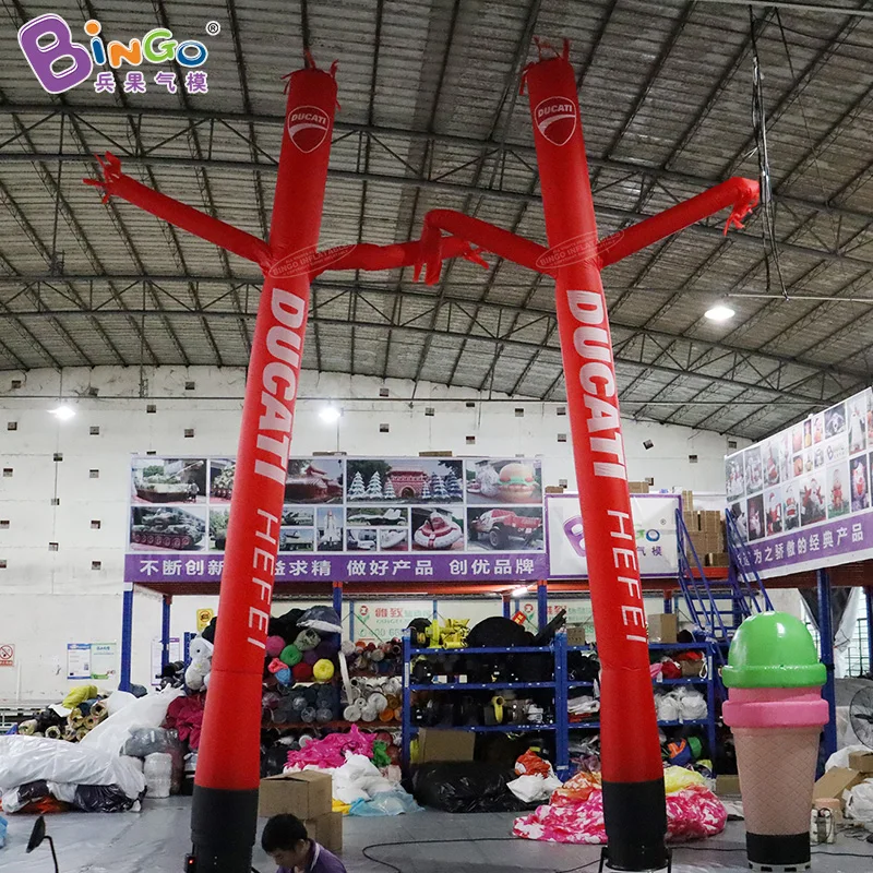 Su Misura Nuovo 20Ft 6M Gonfiabile Red Air Ballerino Del Cielo Burattino Bandiera Danza Del Vento Tubo Di Cartone Animato Gonfiabili Pubblicitari