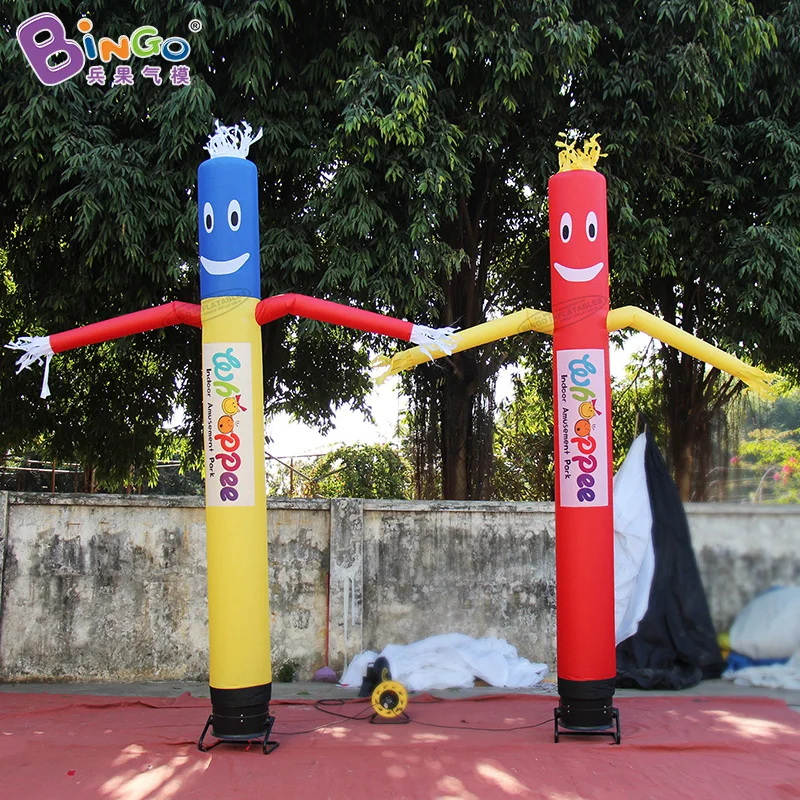 Su Misura Nuovo 13Ft 4M Di Trasporto Gonfiabile Rosso Blu Aria Ballerino Del Cielo Burattino Bandiera Danza Del Vento Tubo Di Cartone Animato Gonfiabi