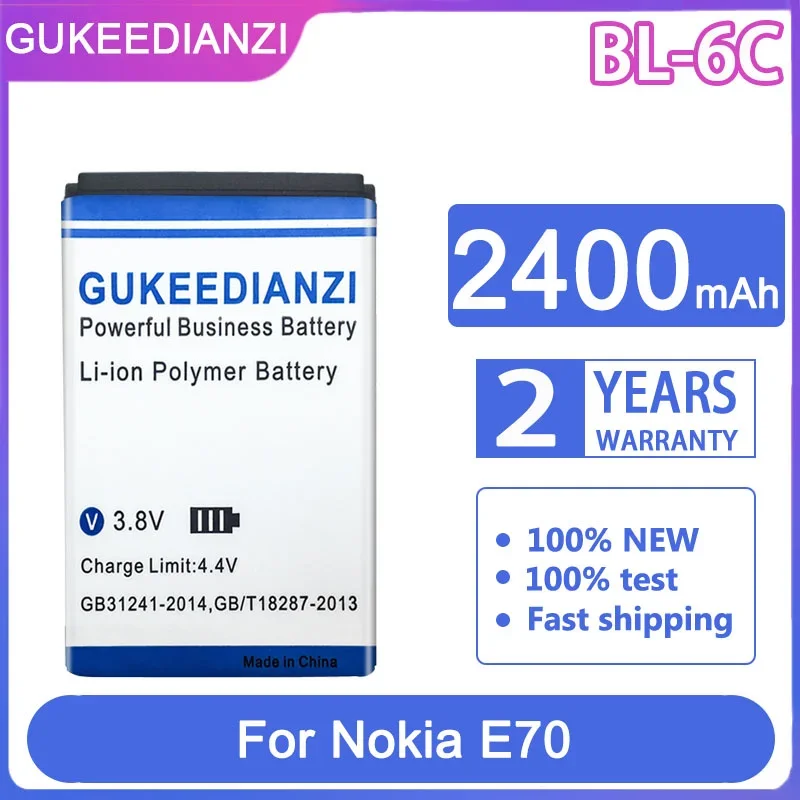 Gukeedianzi Batteria Di Ricambio Bl-6C 2400Mah Per Nokia Qda + 2110 2116 2125 2855 2865 6015I 6016I 6019I 6152 6152 6275 E70