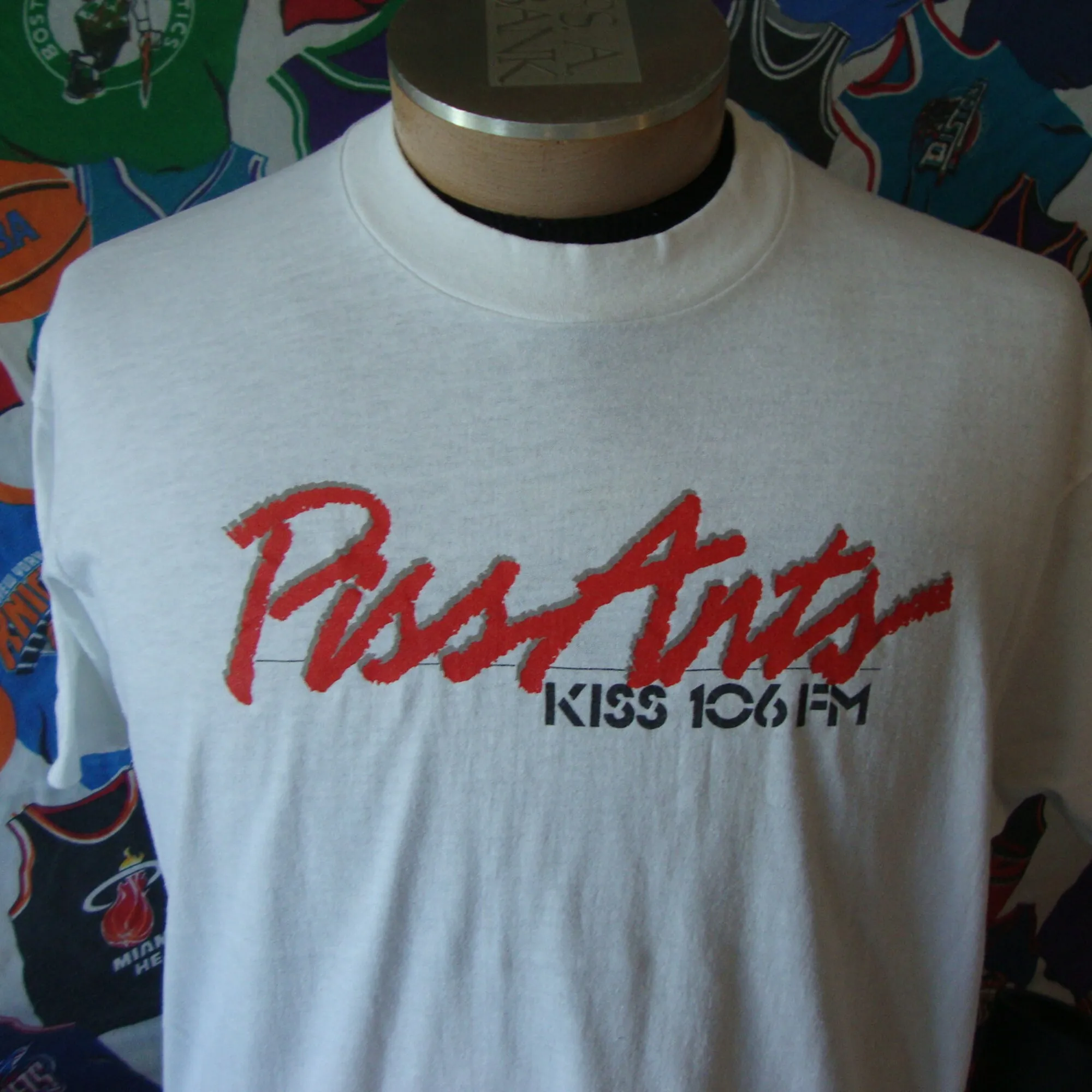 Vintage 80'S Kiss 106 Fm Radio Station Piss Ants T Shirt Misura L