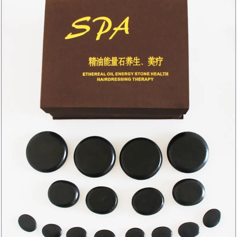 16 Pz/2 Pz/5 Pz/Set Lava Energia Naturale Massaggio Pietra Set Hot Spa Rock Basalto Pietra Con Borsa Riscaldatore Massaggiatore Corpo