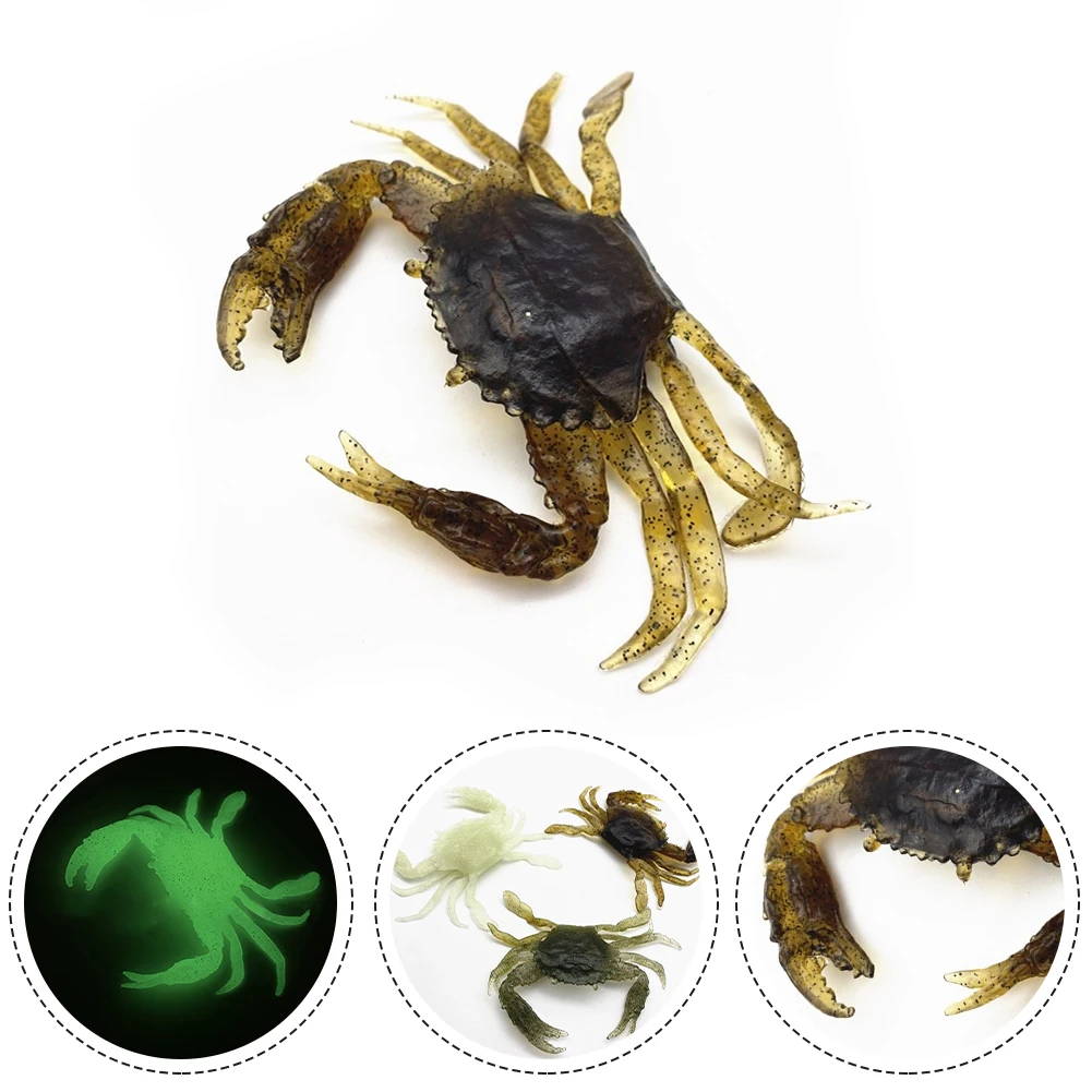 1Pc 25Mm Fishing Crab Lure 3D Simulazione Crab Bait Esca Artificiale Soft Bait Bass Wrasse Cod Sea Fishing Hook Tackle Tool