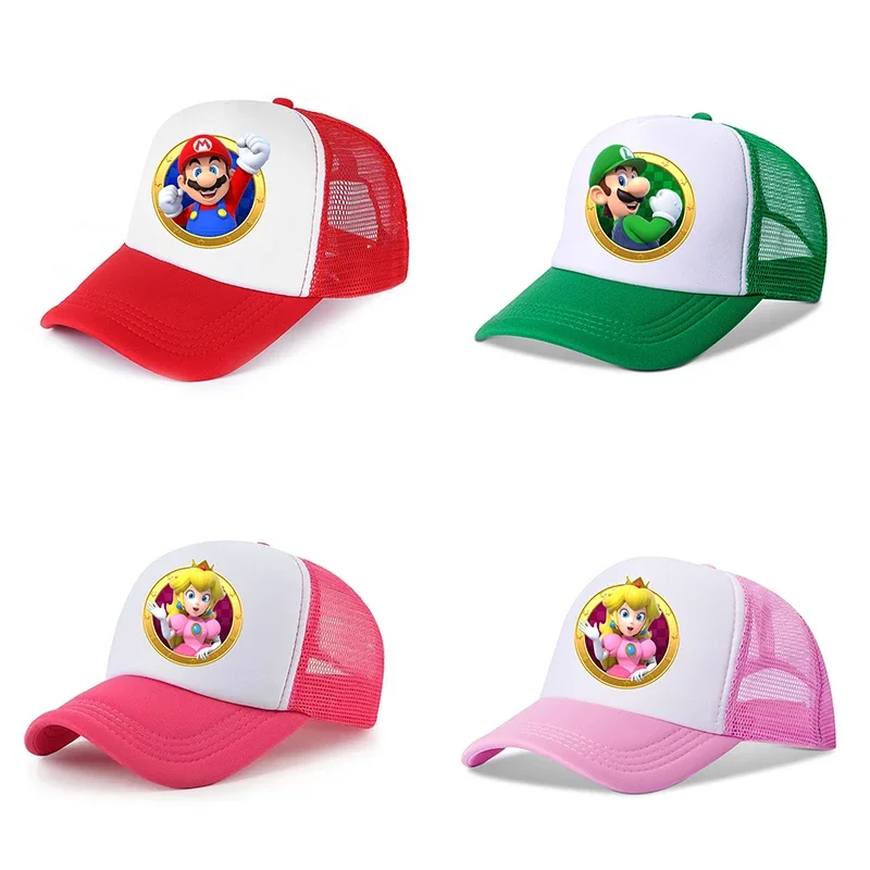 Gioco Super Mario Bros Berretto Da Baseball Casual Anime Figure Toys Mario Luigi Peach Princess Cartoon Sun Screen Hat Regalo Di Compleanno Per Bambin