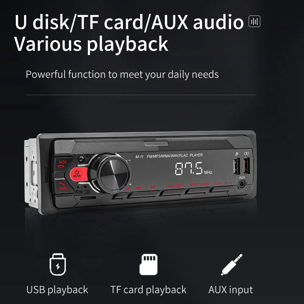 Autoradio Stereo Lettore Mp3 1 Din Car Stereo M11 Single Din Bluetooth Aux In Dash Head Unit Radio Fm Ricevitore Multimediale Digitale