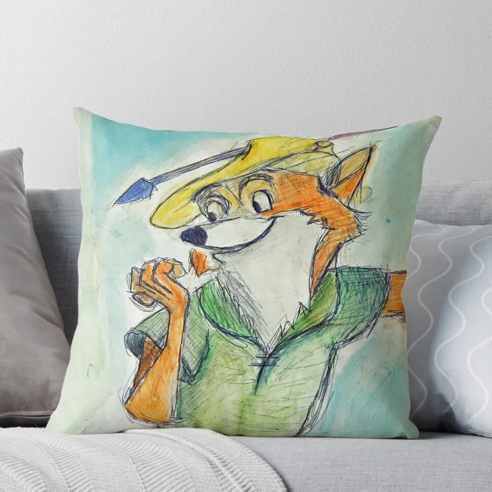 Cartoon Robin Hood Throw Pillow Fodera Decorativa Per Soggiorno Copridivano Federa Natalizia Federe Decorative